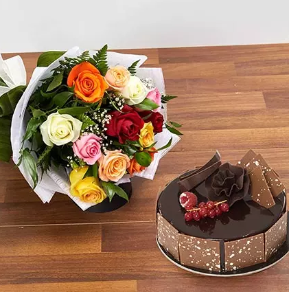 flower and cake