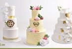 2 Tier Wedding cake placed on table