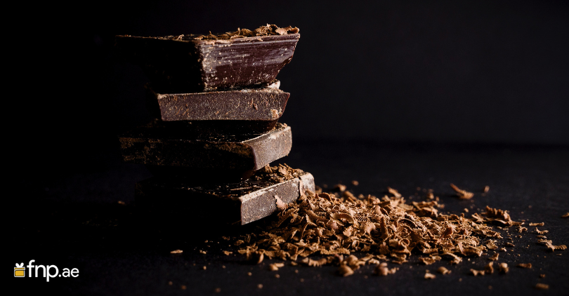 Stacked bites of viral fix dessert chocolate bar