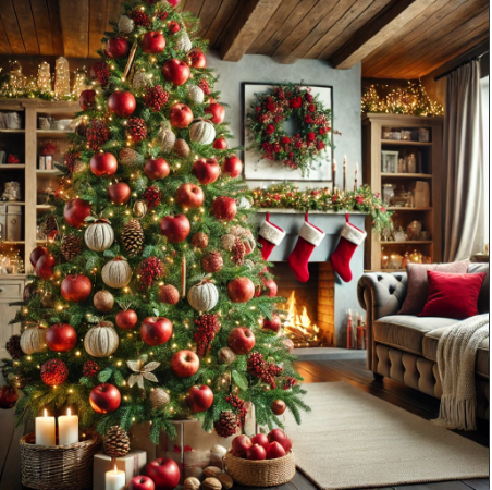 christmas tree with apple