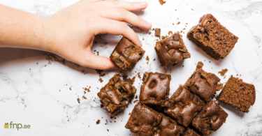 Crumbled Chocolate Cake on table