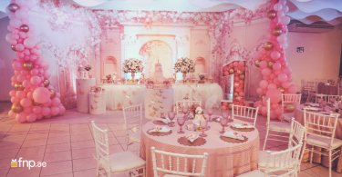 Pink theme Birthday decoration in hall