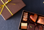 Assorted dark Chocolate gift box on table