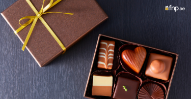 Assorted dark Chocolate gift box on table