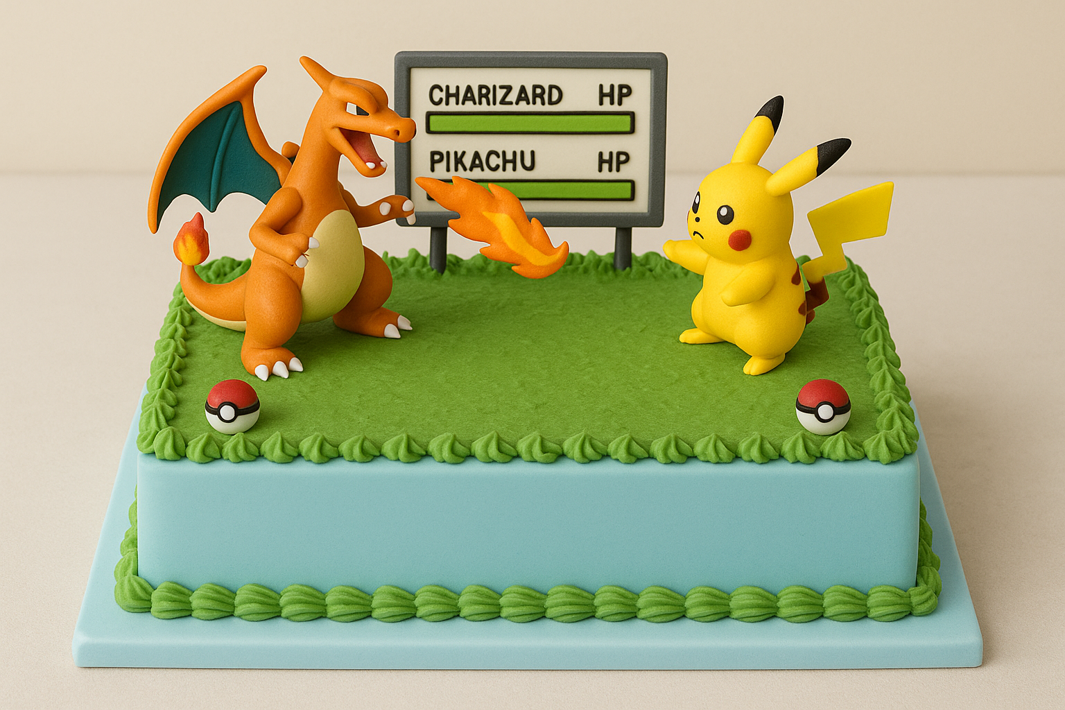 Charizard vs Pikachu Battle cake