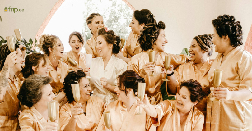 Bride with her close friends