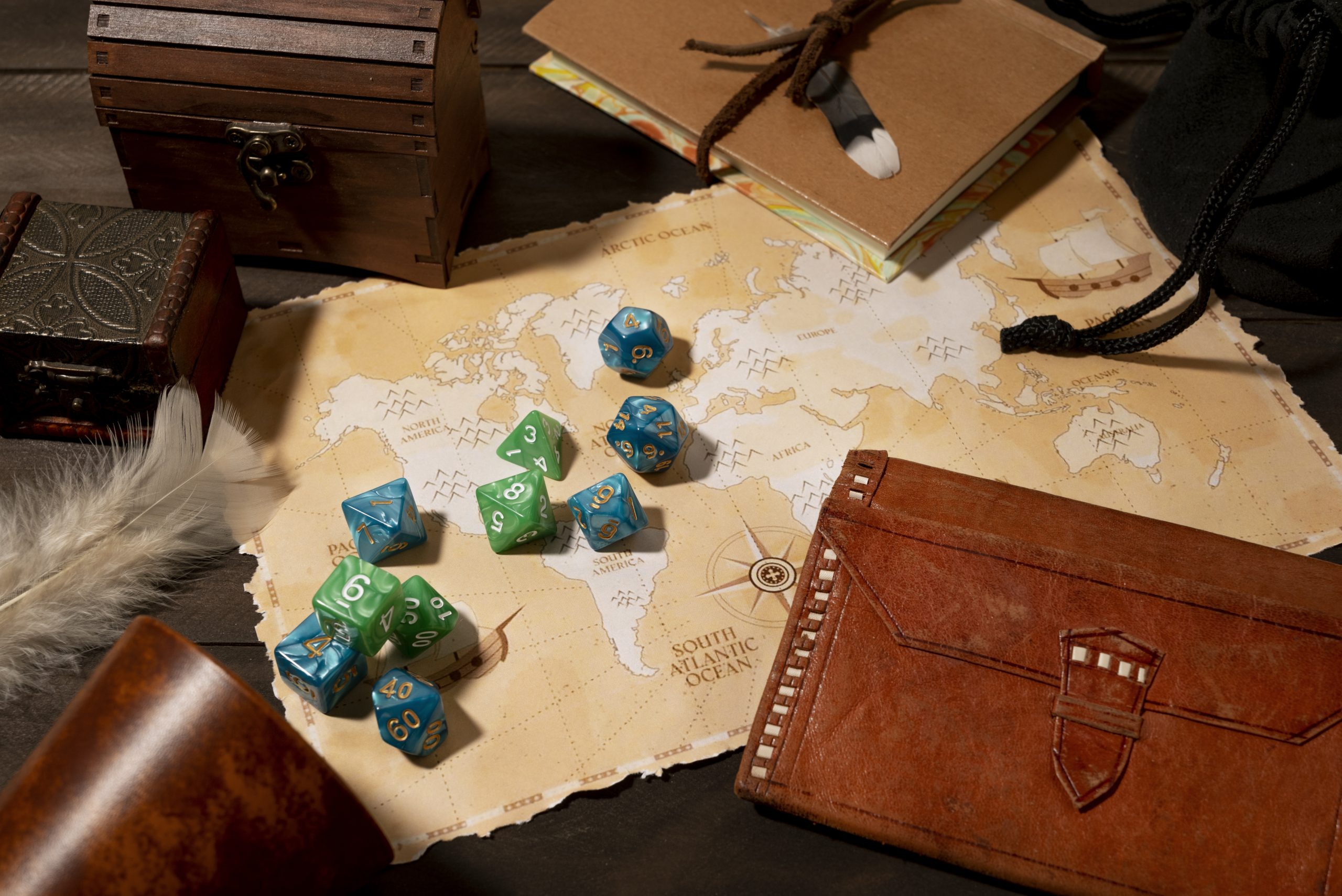 Different types for dice and signs to identify the meaning