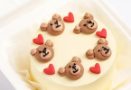 Bento cake with cute bear and heart design on it