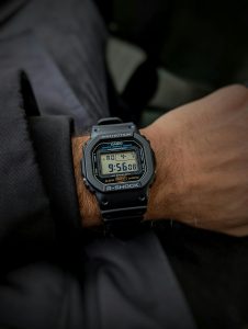 Square Casio G-Shock On Man's Wrist