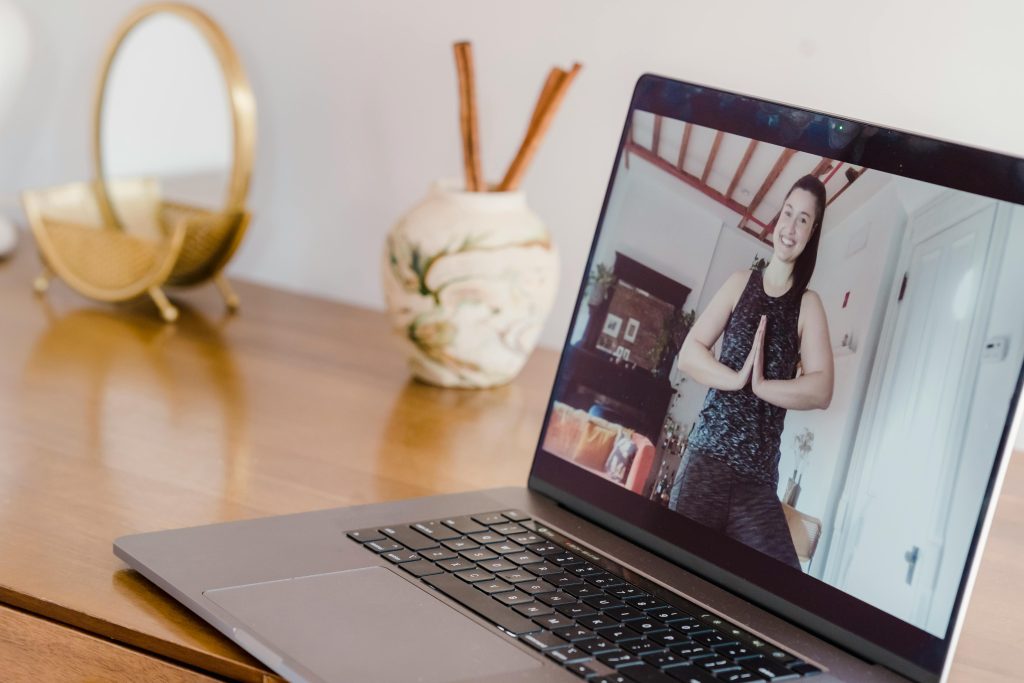 Virtual yoga session for employees