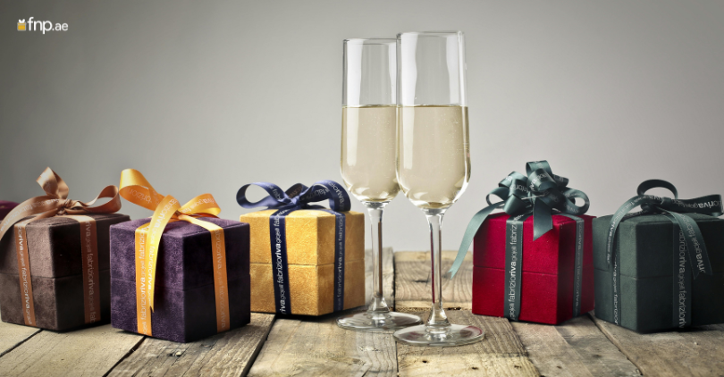 Corporate Gift Boxes in different colour wrapping and ribbons