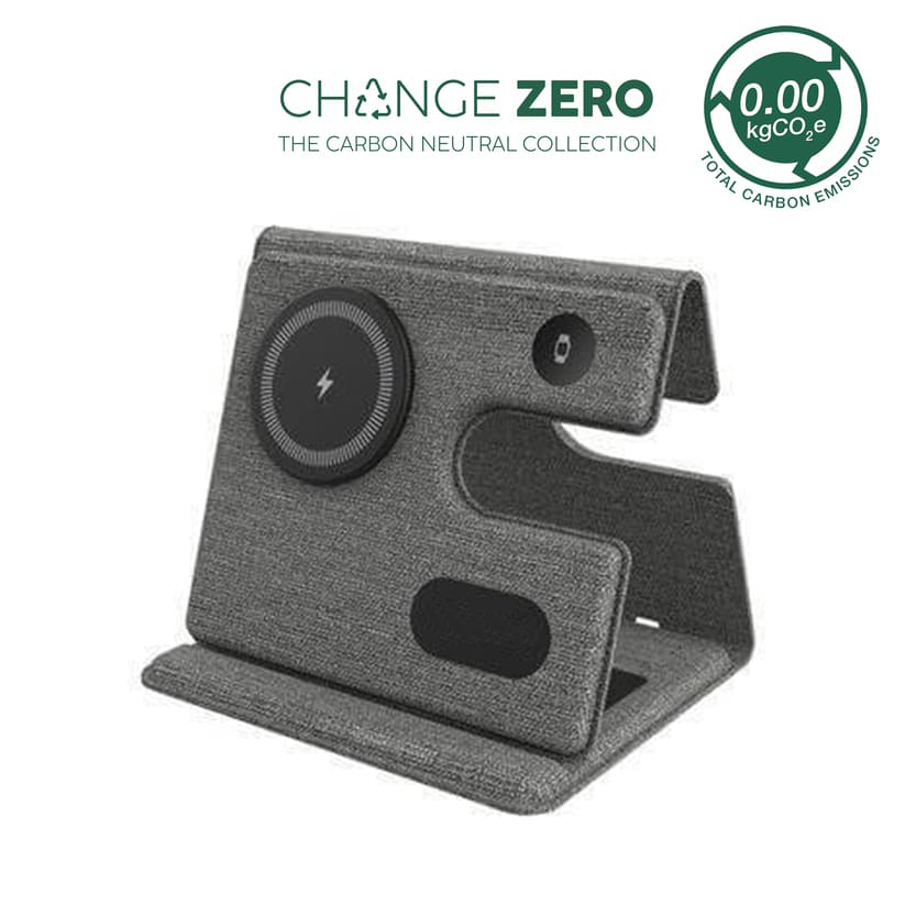 Recycled 3-in-1 Wireless Charger Station - Grey