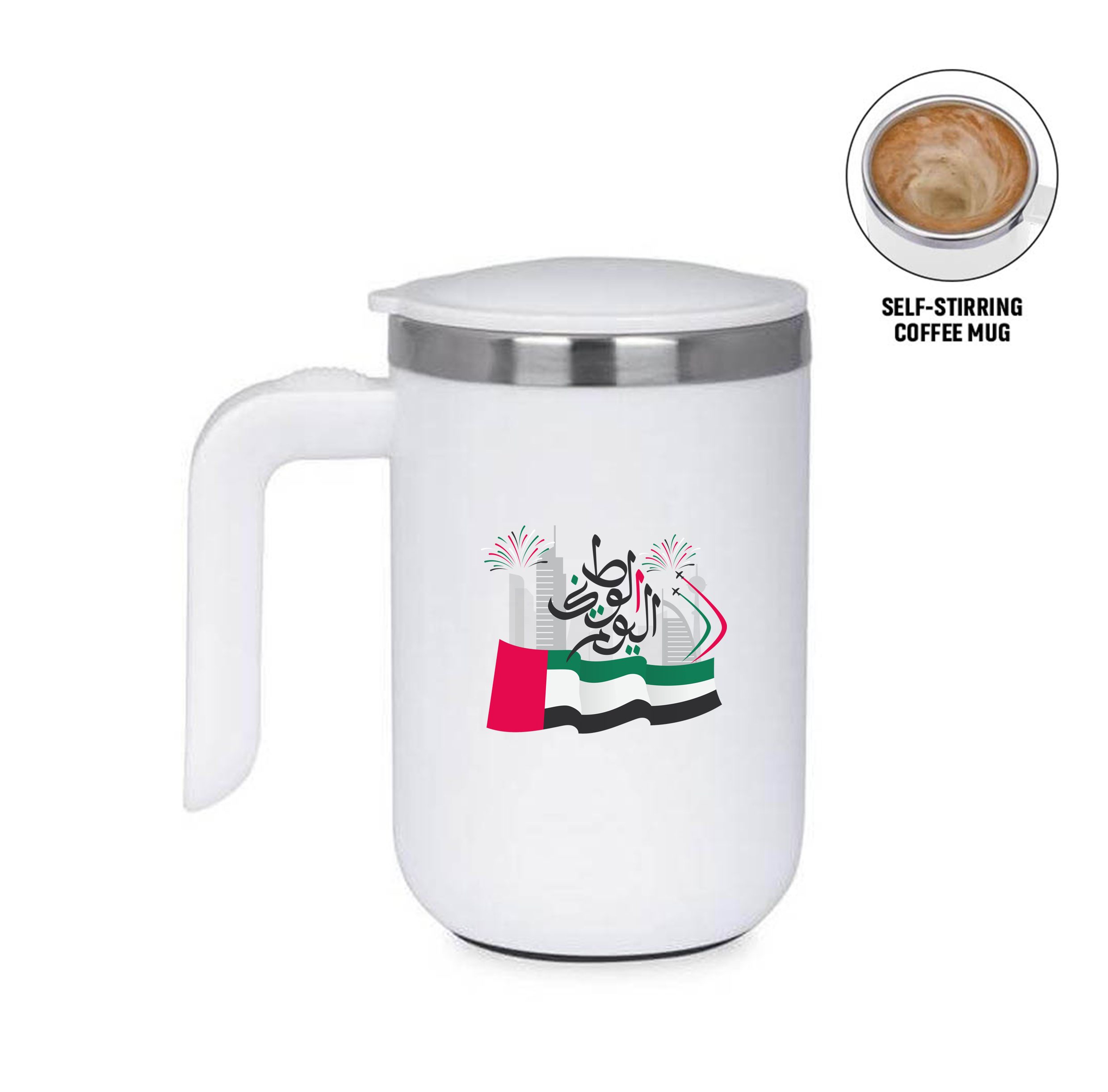 Auto-Stirring Coffee Mug - White