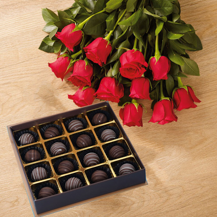Chocolates n Hand Tied Red Rose Bouquet