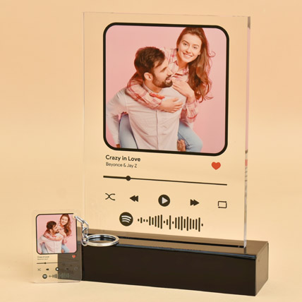 Personalized Photo and Spotify Song Keychain