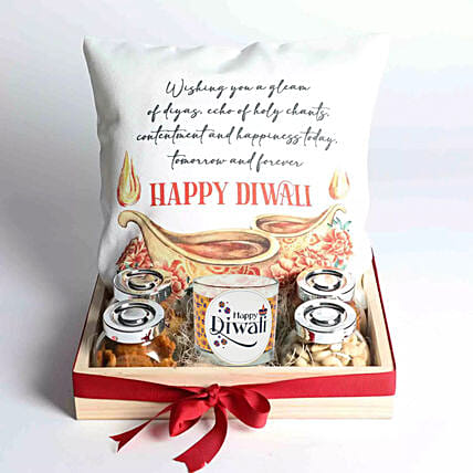 Diwali Gifts Hamper With Printed Cushion