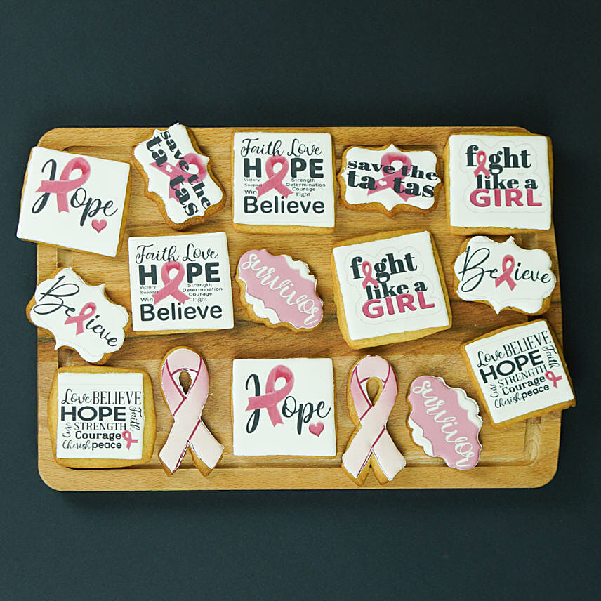 Hope n Strength Wishes Cookies: Breast Cancer Awareness Gifts