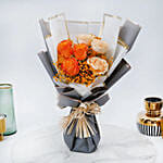 Bouquet of Peach and Orange Roses