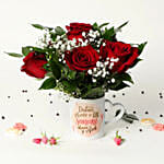 Fresh flowers in a mug