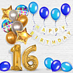 Happy Birthday and  Numeric Balloons Decor