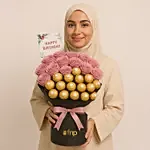 Roses And Rochers Birthday Bouquet