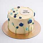 Delphinium Bloom Birthday Red Velvet Cake