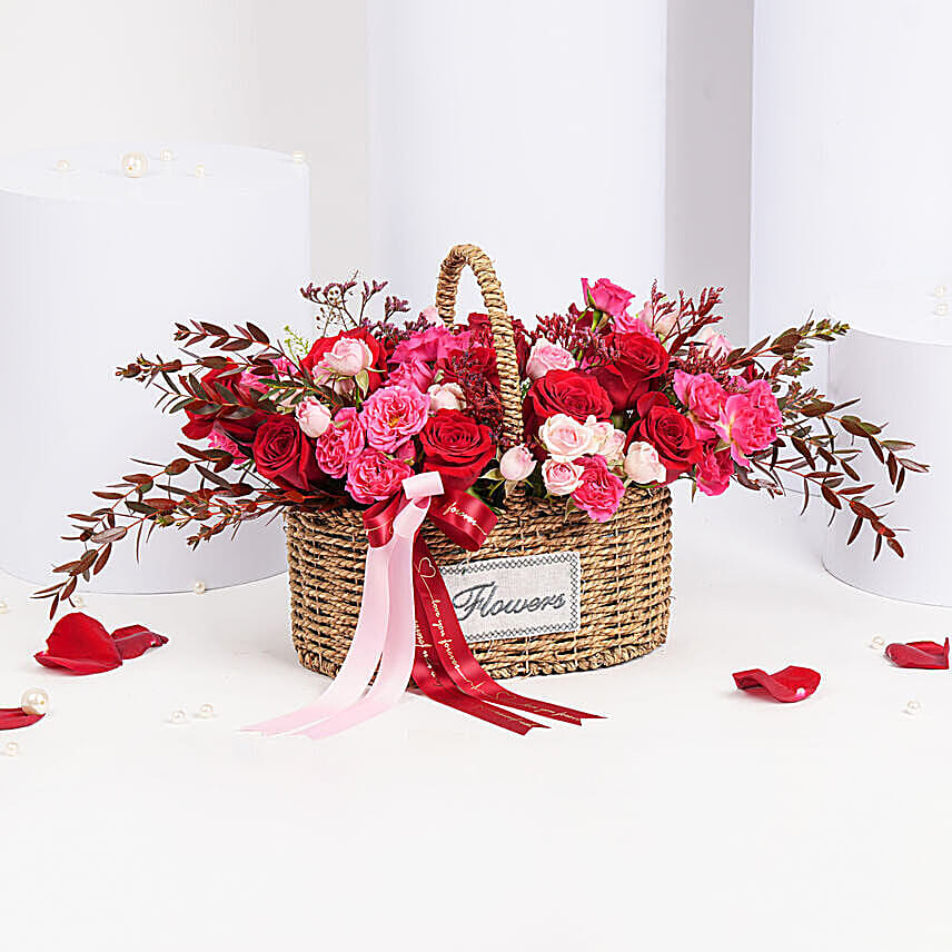 Gorgeous Roses Basket: Send Flowers to Bahrain