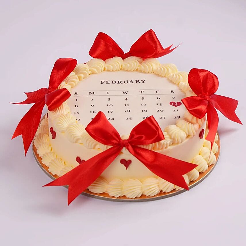 Valentine Special Calendar Cake: Valentines Day Gifts to Bahrain
