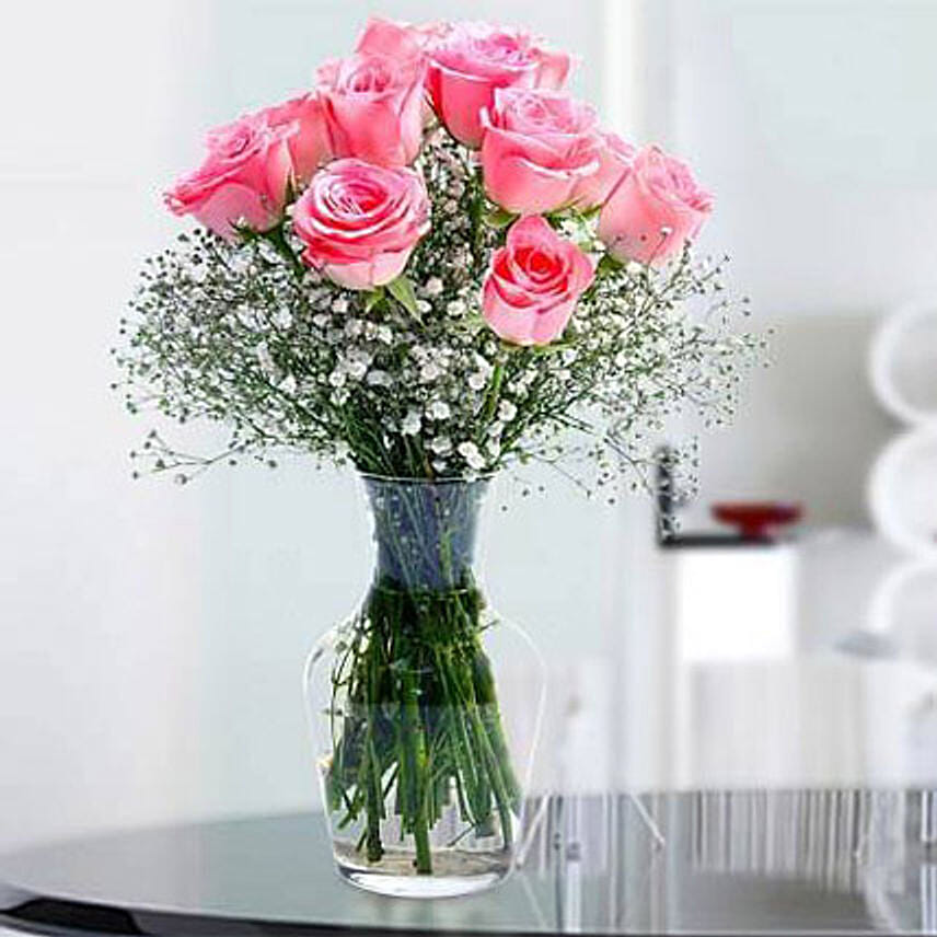 Glorious 12 Pink Roses EG: 