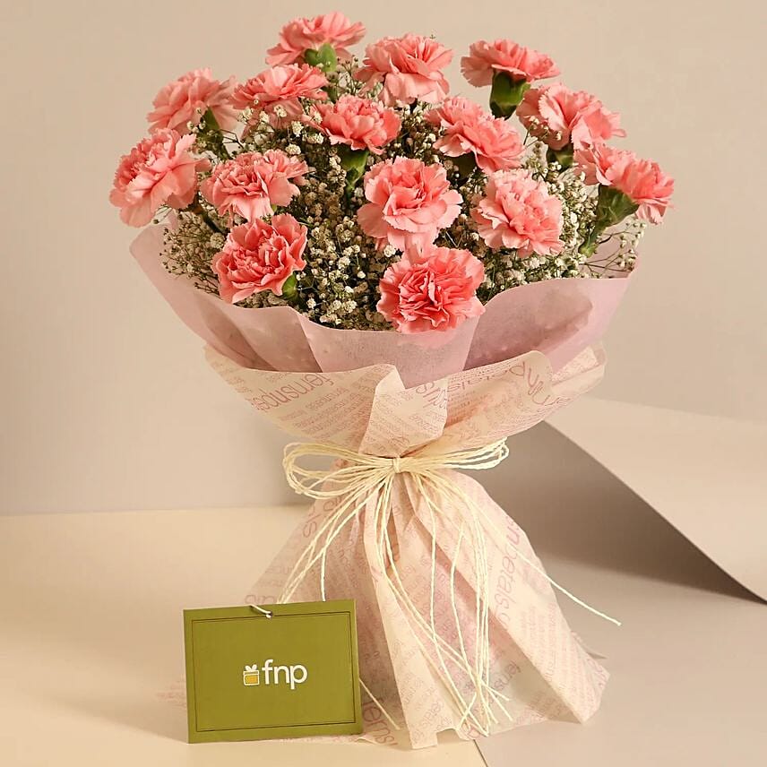 Love For Pastel Carnations Bouquet: Flower Delivery to India