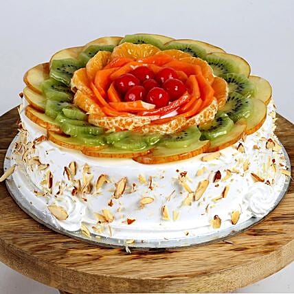 Creamy Vanilla Fruit Cake: Gift Delivery to India