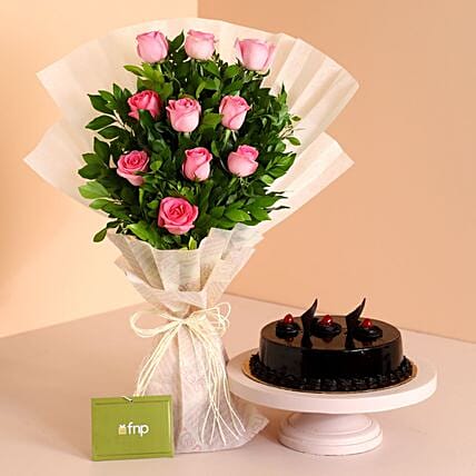 Pretty In Pastel Roses Bouquet Truffle Cake: Combos