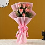 Delicate Love 6 Pink Roses Bunch