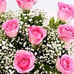 Dreamy Pink Roses Bouquet Chocolate Cake