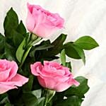 Sweet Memories Pink Roses Bouquet Chocolate Cake