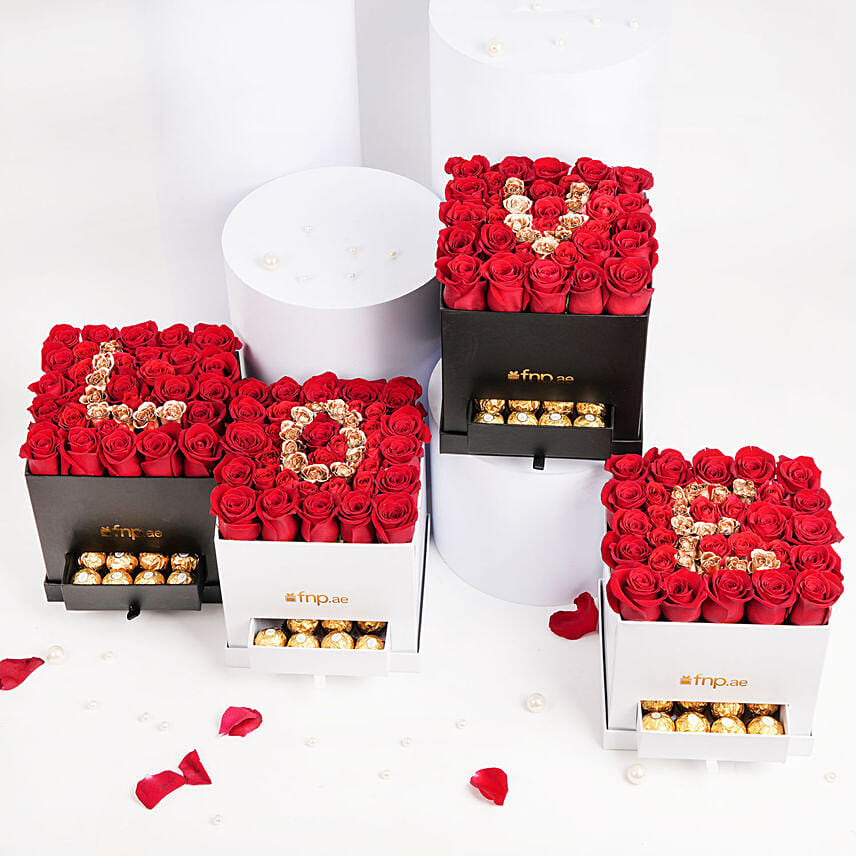 4 Letter Expression with Roses: هدايا عيد الحب الأردن