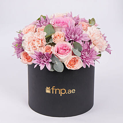 Elegant Flower Arrangement in Black Box: Send Flowers to Jordan