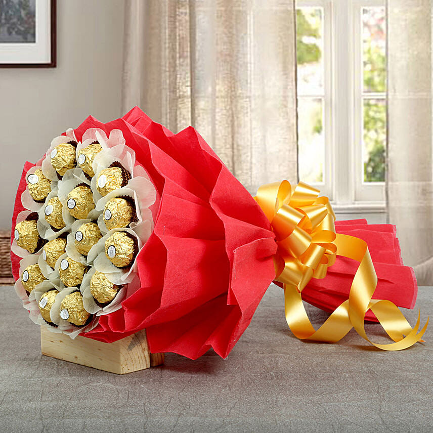 16Pcs Ferrero Bouquet: Send Congratulations Gifts to Kuwait