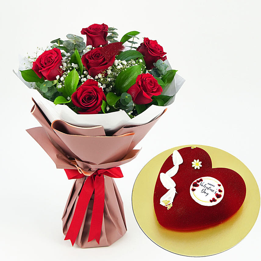 Cake With Roses Bouquet: Send Thank You Gifts to Kuwait