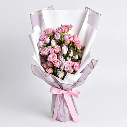 Purple and Pink Spray Roses Bunch: Send Flowers to Kuwait