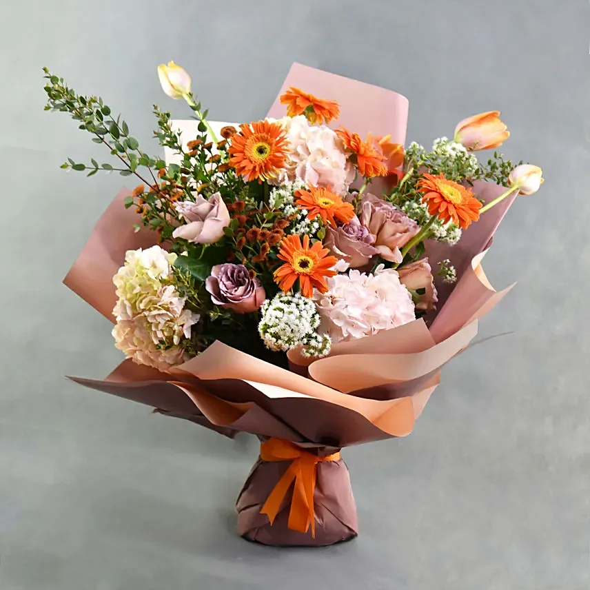 Amber Awe: Orange Flower Bouquets