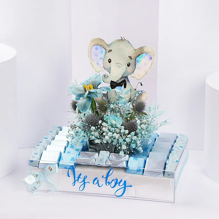 Baby Boy Joy Chocolate Tray: Chocolate Hampers