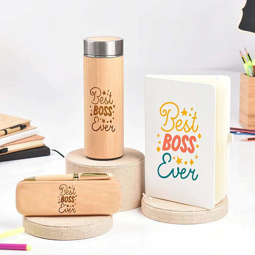 Best Boss Bottle Diary & Pen: Boss Day Gifts