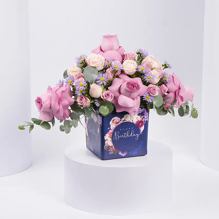 Birthday Roses Arrangement: Flowers