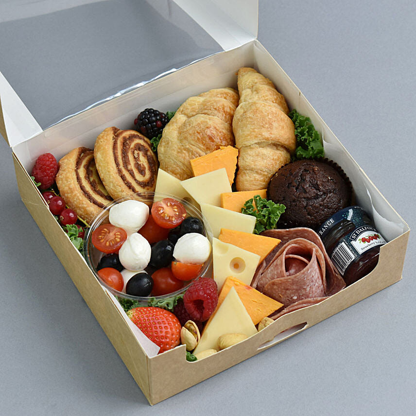 Breakfast Feast Box: Snacks and Bakery Items