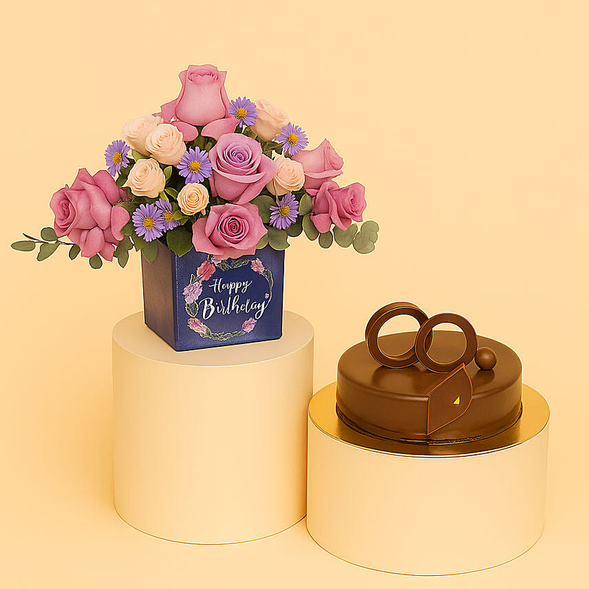 Choco Bloom Birthday Delight: Cake Delivery in Abu Dhabi