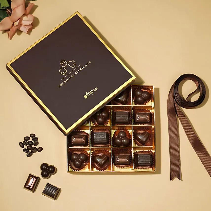 Dark Noir Box Of 16: Finest Belgian Chocolates