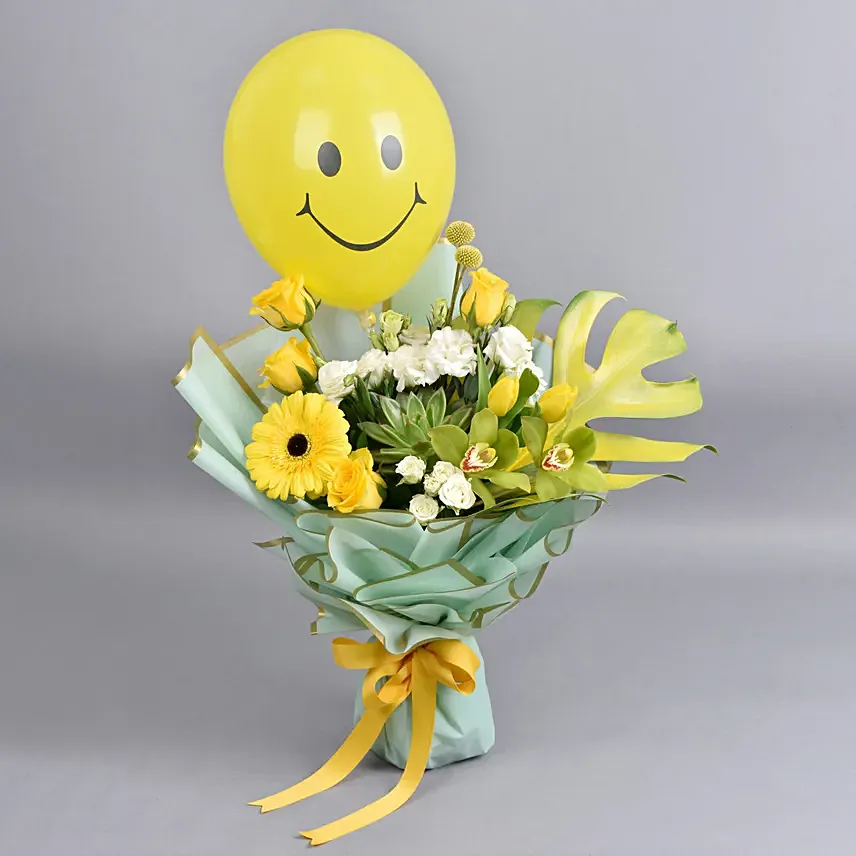 Get Well Soon Flower Bouquet: World Smile Day Gifts