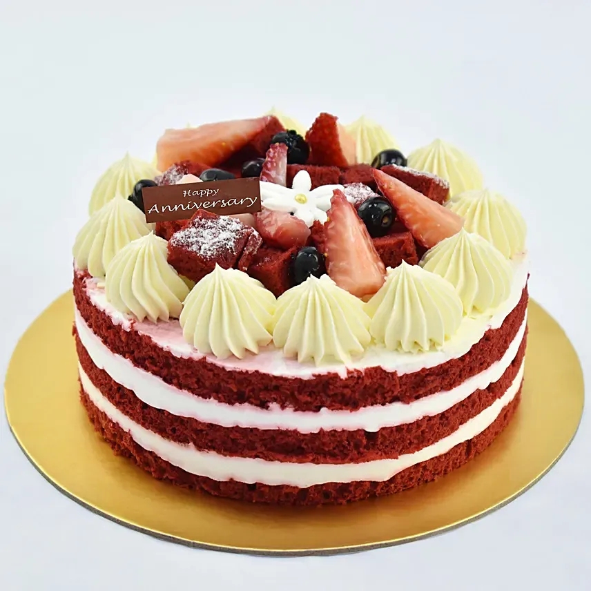 Half Kg Red Velvet Cake For Anniversary: Anniversary Gifts to Abu Dhabi