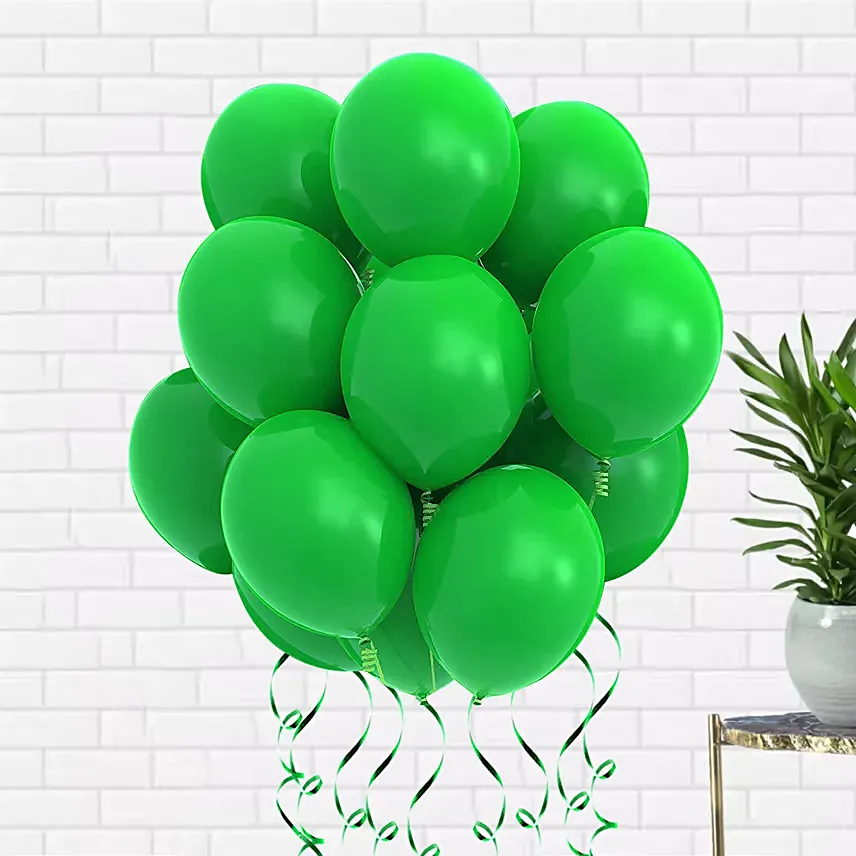 Helium Filled Green Latex Balloons: Helium Balloons Delivery